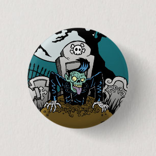 Badge Rond 2,50 Cm Zombi de rockabilly de Ness