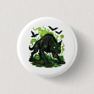 Badge Rond 2,50 Cm Zombie Hound des Baskervilles - Dessin Horreur