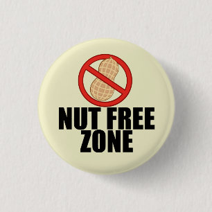 Badge Rond 2,50 Cm Zone sans noix Cool Peanut Sensibilisation à l'al