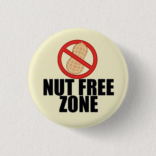 Badge Rond 2,50 Cm Zone sans noix Cool Peanut Sensibilisation à l'all (Devant)