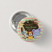 Badge Rond 2,50 Cm Zoo Animaux Baby shower, Bright Rainbow Stripes (Devant & derrière)