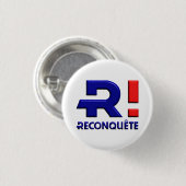 Badge rond 32 mm, soutien de Reconquête (Devant & derrière)