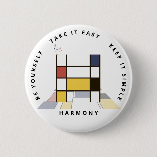 Badge Rond 5 Cm С le néoplasticisme passionnant Art Monogramme. Le (Devant)