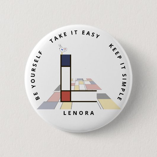 Badge Rond 5 Cm С le néoplasticisme passionnant Art Monogramme. Le (Devant)