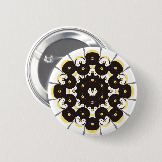 BADGE ROND 5 CM ぐるっとあにまる「カワイイペンギン親子」缶バッジ (Devant & derrière)