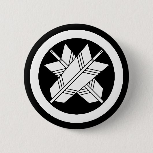 BADGE ROND 5 CM 丸 に 違 い 矢 (Devant)