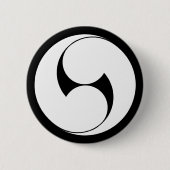 BADGE ROND 5 CM 右 二 つ 巴 (地 き 抜) (Devant)