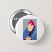 BADGE ROND 5 CM 四世市川蝦蔵の竹村定之進　カラフル (Devant & derrière)
