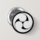 BADGE ROND 5 CM 左 三 つ 巴 (地 き 抜) (Devant & derrière)