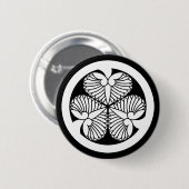 BADGE ROND 5 CM 徳 葵 川 (五 綱 吉)23  (Devant & derrière)