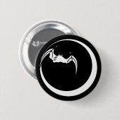 BADGE ROND 5 CM 月 に 蝙 蝠 (Devant & derrière)