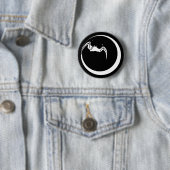 BADGE ROND 5 CM 月 に 蝙 蝠 (En situation)