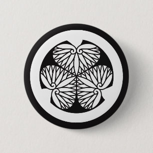 BADGE ROND 5 CM 水 葵 (19蕊)