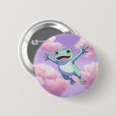 BADGE ROND 5 CM 空飛ぶカエル (Devant & derrière)