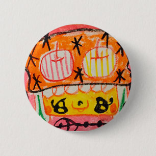 BADGE ROND 5 CM 缶 ジ り ご 帽 ん 子 の