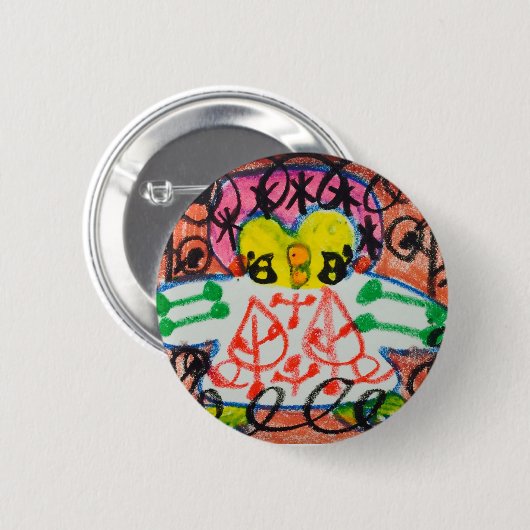 BADGE ROND 5 CM 缶 ジ ン ギ (Devant & derrière)