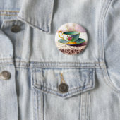 Badge Rond 5 Cm 0001 Teacup on Lace Button (En situation)
