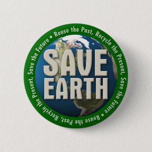 Badge Rond 5 Cm (002:04) Réutiliser le passé, recycler le... - B