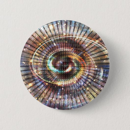 Badge Rond 5 Cm 01001010100101101 - Bouton (Devant)