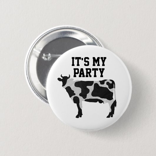 Badge Rond 5 Cm 02de12 Vache sur mesure d'anniversaire (Devant & derrière)
