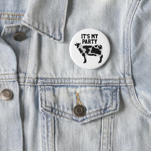 Badge Rond 5 Cm 02de12 Vache sur mesure d'anniversaire (En situation)