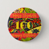 Badge Rond 5 Cm 100 Anniversaires floraux (Devant)