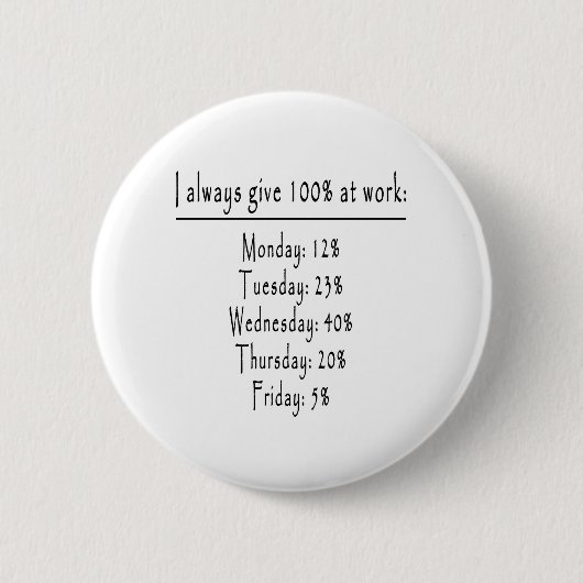 Badge Rond 5 Cm 100 % au bureau (Devant)