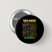 Badge Rond 5 Cm 100 Days Of School Dinosaur 100 Days Smarter (Devant & derrière)