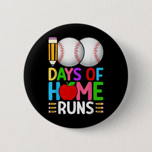 Badge Rond 5 Cm 100 Jours À Domicile Le Baseball 100E Jour De