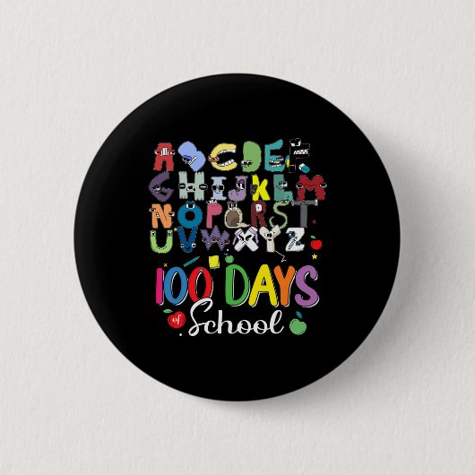Badge Rond 5 Cm 100 Jours d'alphabet scolaire Lore Coût scolaire d (Devant)