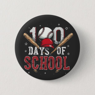 Badge Rond 5 Cm 100 jours d'amants de sport de baseball scolaire