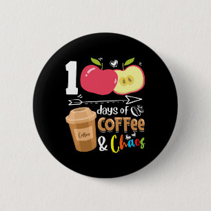 Badge Rond 5 Cm 100 jours d'ampli à café; chaos - 100ème jour écol