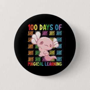 Badge Rond 5 Cm 100 Jours D'Apprentissage Magique École Axolotl