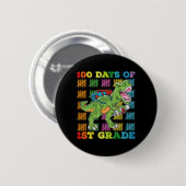 Badge Rond 5 Cm 100 Jours De 1Ere Année T Rex Dinosaur School (Devant & derrière)