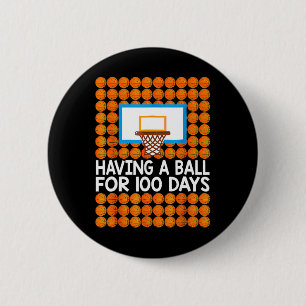 Badge Rond 5 Cm 100 Jours De Basket-Ball 100E Jour Boules Cadeau