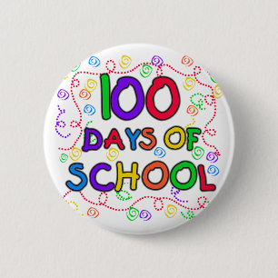 Badge Rond 5 Cm 100 Jours de Confetti