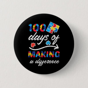 Badge Rond 5 Cm 100 jours de différence Autisme Puzzle 100ème jour