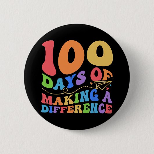 Badge Rond 5 Cm 100 Jours de faire la différence 100e Jour Tea de (Devant)
