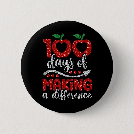 Badge Rond 5 Cm 100 Jours De Faire Une Différence 100 Jours D'Écol (Devant)
