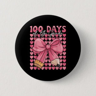 Badge Rond 5 Cm 100 Jours De Filles De 6E Année Cute Bow 100e Jour