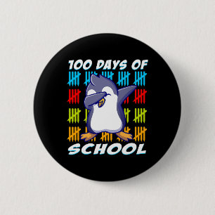 Badge Rond 5 Cm 100 Jours De L'École Dabbing Penguin Amour Animal 