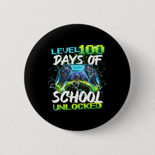 Badge Rond 5 Cm 100 Jours De L'École Joueur Déverrouillé Garçon Vi