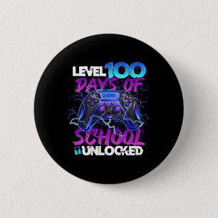 Badge Rond 5 Cm 100 Jours De L'École Joueur Déverrouillé Garçon Vi