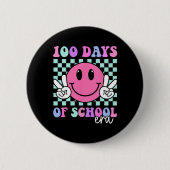 Badge Rond 5 Cm 100 Jours De L'Ère Sourd Enseignant Garçons Filles (Devant)