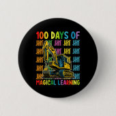 Badge Rond 5 Cm 100 Jours De Magical Learning Excavator School (Devant)