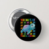 Badge Rond 5 Cm 100 Jours De Magical Learning Turtle School (Devant & derrière)