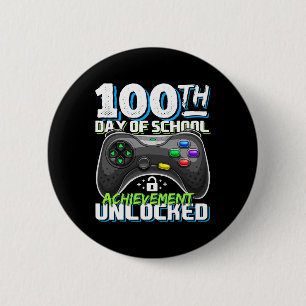 Badge Rond 5 Cm 100 Jours de réussite scolaire Jeu vidéo déverroui