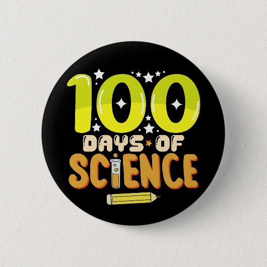 Badge Rond 5 Cm 100 Jours de sciences 100e Jour de l'enseignant sc (Devant)