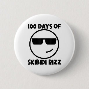 Badge Rond 5 Cm 100 Jours De Skibidi Rizz Drôle Cool 100E Jour De