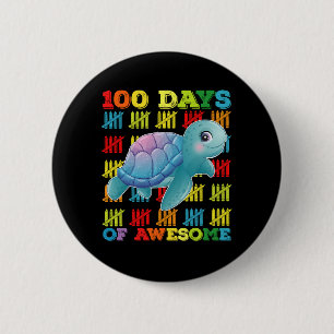 Badge Rond 5 Cm 100 jours de tortue géniale 100e jour d'école